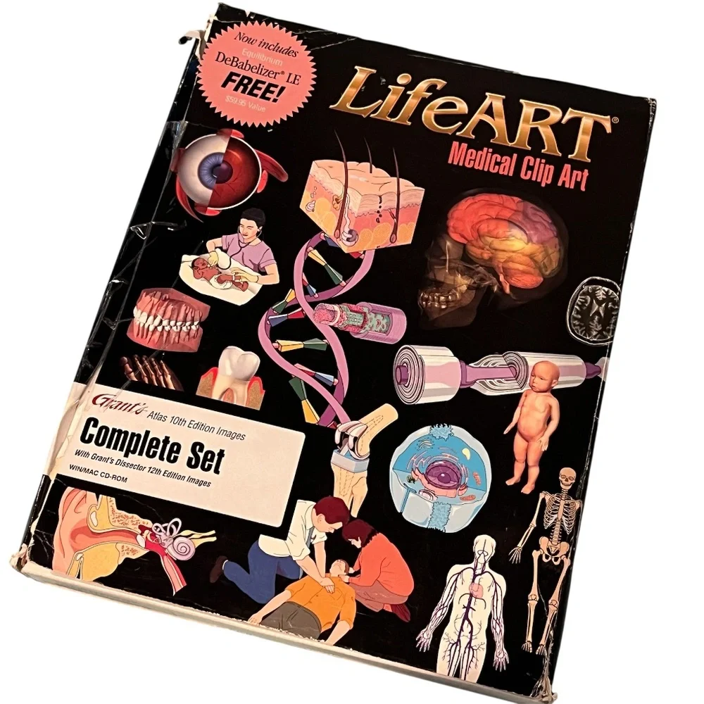 Vintage LifeART Medical Nursing Clip Art CD-ROM Complete Set Sealed Disc